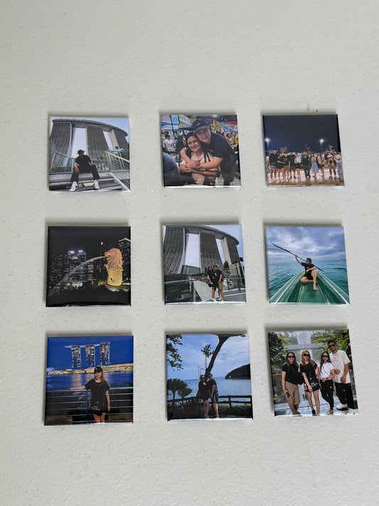 Custom Photo Magnets (Set of 9) – 2×2 Personalized Memories